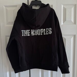 NWT! The KOOPLES Black Hoodie With Rhinestones Logo, Size 1, Authentic